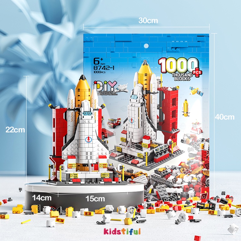 1000Pcs Pesawat Ulang-alik Rocket Tech Edukasi Mainan Bricks Mainan Anak Hadiah Ulang Tahun Anak-anak