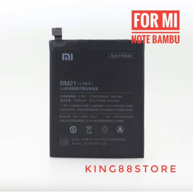 BATTERY BATERAI BATRE ORIGINAL 100% XIAOMI MINOTE BAMBOO BAMBU/ BM21