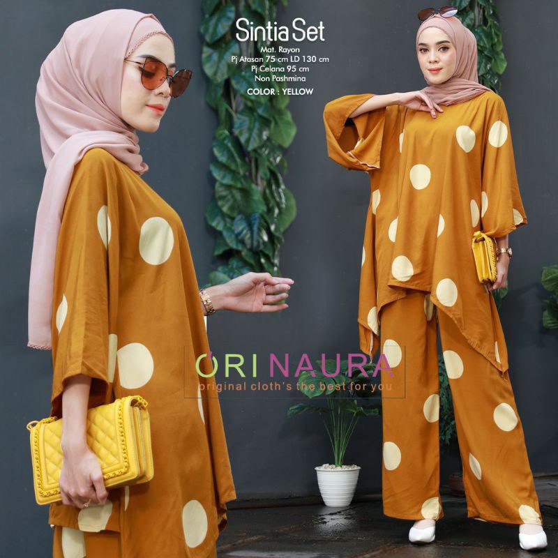 DASTER LENGAN PANJANG NEW ARRIVAL Setelan ONE SET Rayon Oversize CP Waka Kope Pecah Jumbo Fit XXXL-ST WAKA POLKA KUNING