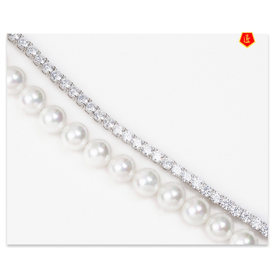 Pearl Necklace for Women Autumn and Winter New Full Diamond Light Luxury Necklace