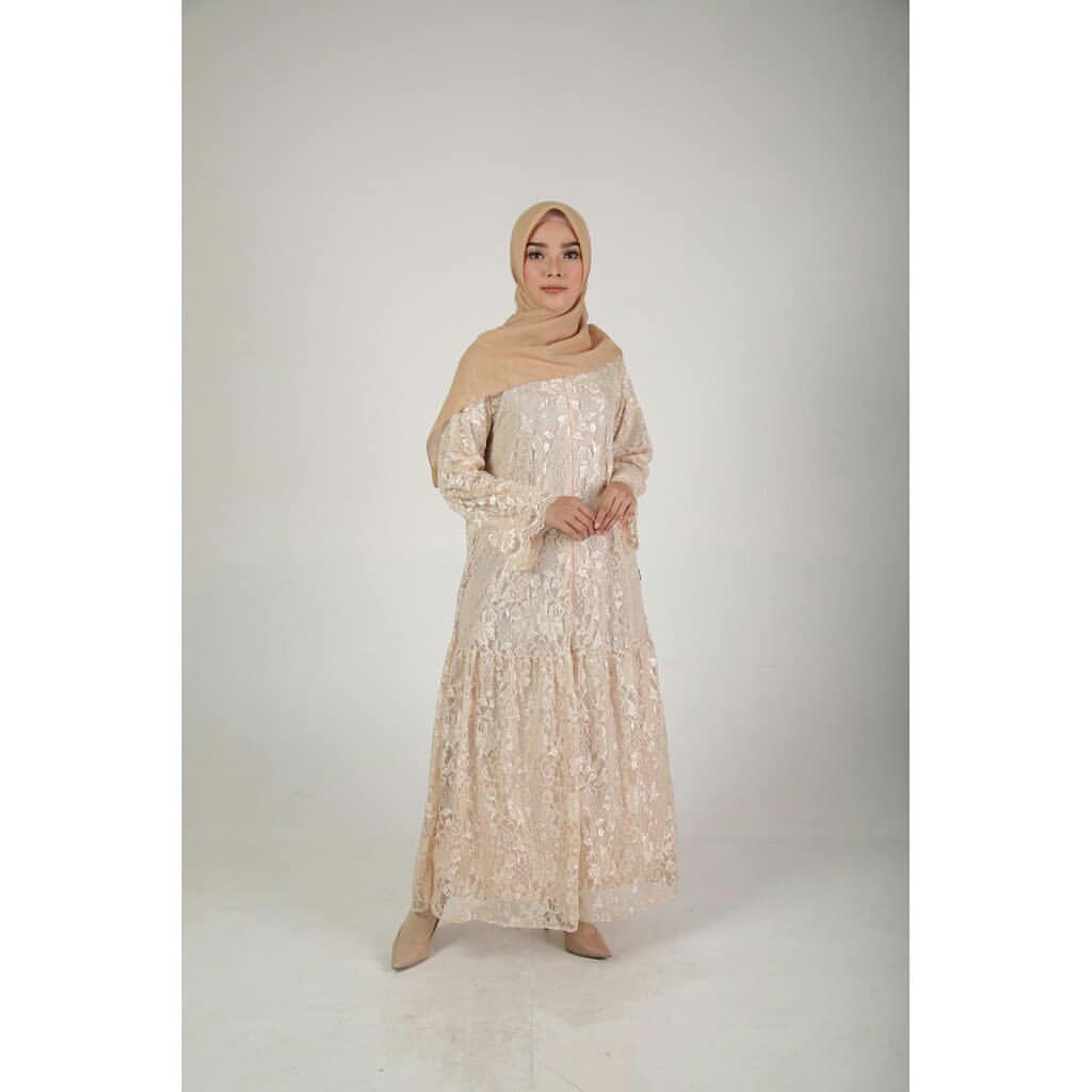 Elzatta Gamis Brokat Rampel Gamis Bronza Shopee Indonesia