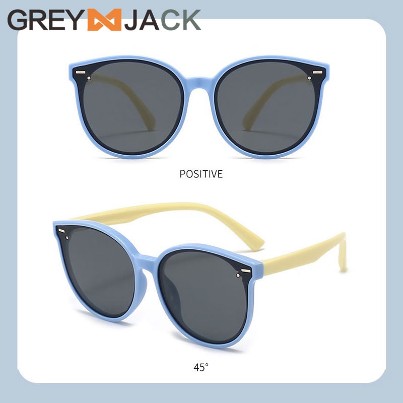 Grey Jack Kacamata Anak Sunglasses Hitam Anti Uv Korean Style TR90 Ringan Fashion Anak Laki-laki dan Perempuan 0015 0014-C6
