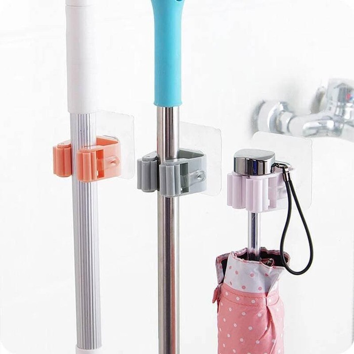(B058) HOLDER SAPU Gantungan Sapu dan Alat Pel / Mop Holder / Gantungan Hook