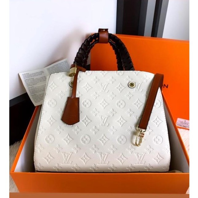 TAS LV Montaigne Empreinte Braided nappa white Wins