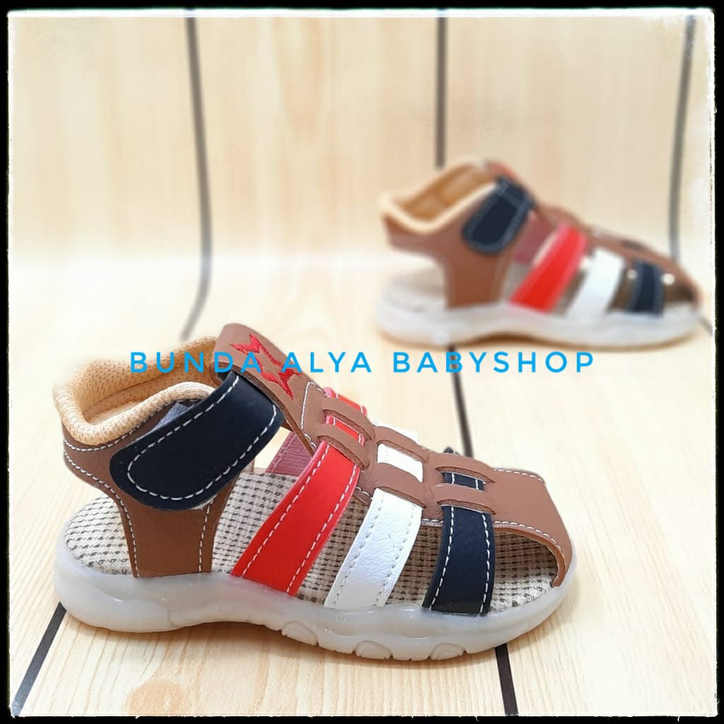 Sendal Anak Laki Laki Usia 3 - 4 Tahun - Sandal Anak Cowok Tali Bintang COKLAT Anti Licin Size 29 - 30