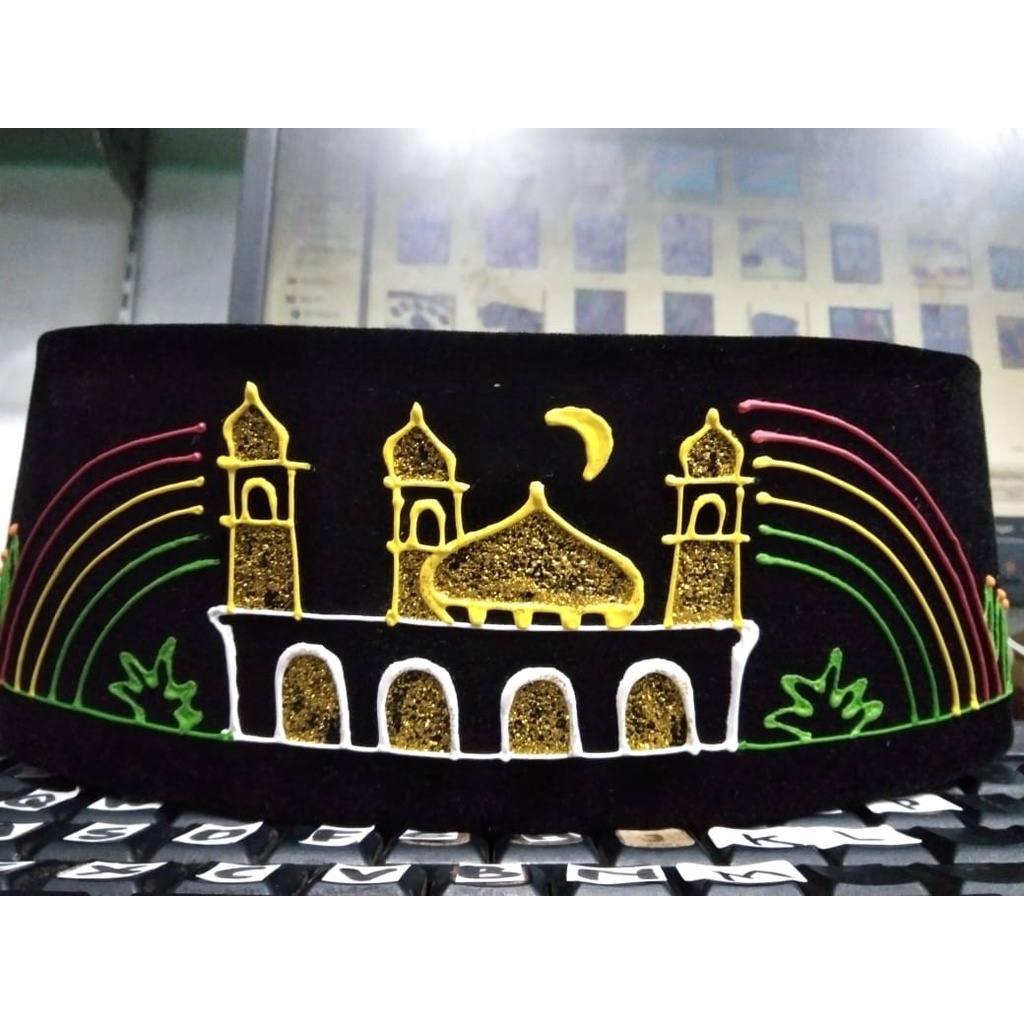 BEST QUALITY Peci Anak Motif Karakter Masjid | Kopyah Anak Motif Premium | Songkok Anak Motif