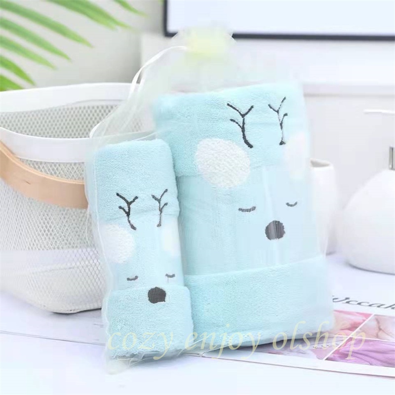 Handukmall Handuk Mandi Handuk Dewasa Unisex Set 2 pcs 70X140cm Dan 35X75cm Perlengkapan Kamar Mandi Daya Serap Tinggi Handuk Seserahan Handuk Hantaran Hampers Souvenir