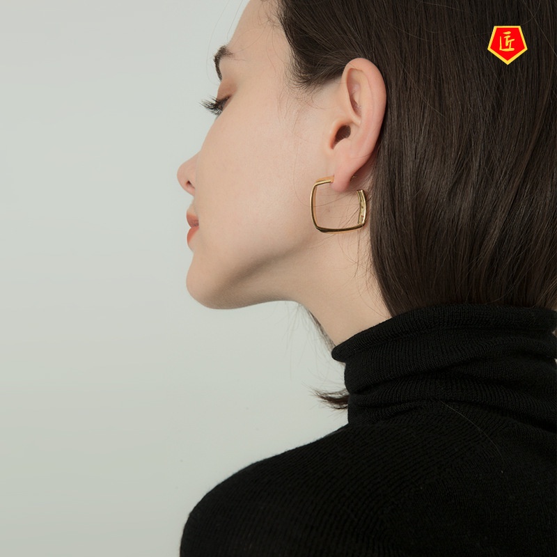 [Ready Stock]New French Temperament Geometric Earrings