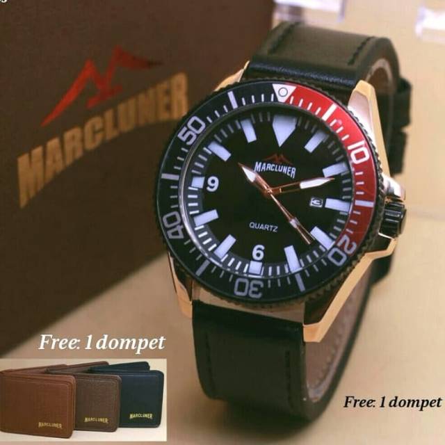 Jam Tangan Pria Marcluner Original Bonus Dompet Kulit