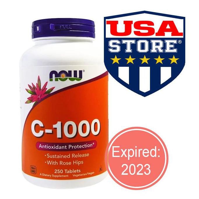 NOW FOODS VITAMIN C 1000 MG 250 CT Vit C1000 1000mg Food VitC - 250ct sustained