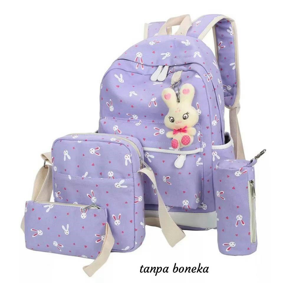 BDKR_TAS - Tas wanita set/ransel beranak/tas beranak 3 in/motif kelinci playboy