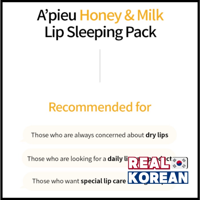 Apieu Honey and Milk Lip Balm 3.3g/ Honey and Milk Lip Scrub 8ml / Honey and Milk Lip Sleeping Pack 6.7g