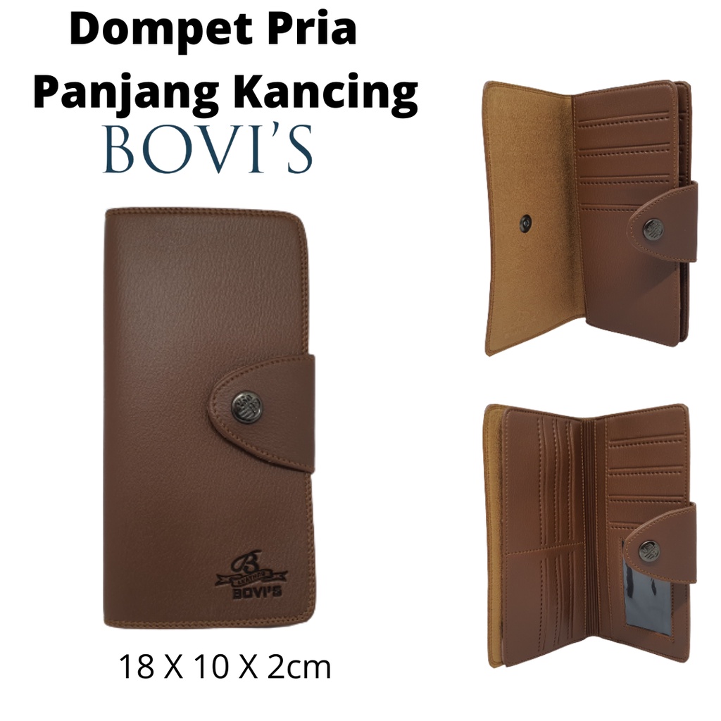 Dompet Pria Cowok Laki Dewasa Panjang Kancing Tipis Bovis Original Ori Import Kualitas Distro Harga Murah Model Keren Terbaru dan KekiniaAN