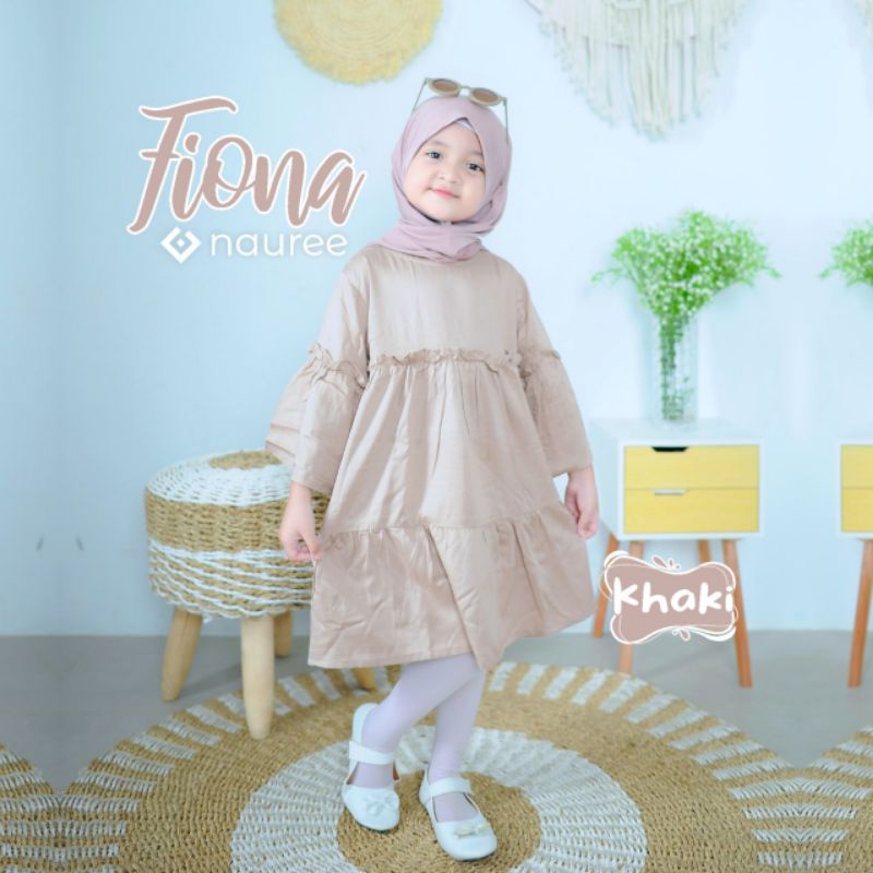 Nauree - Dress Anak Perempuan Fiona Khaki Bahan Rayon Twill