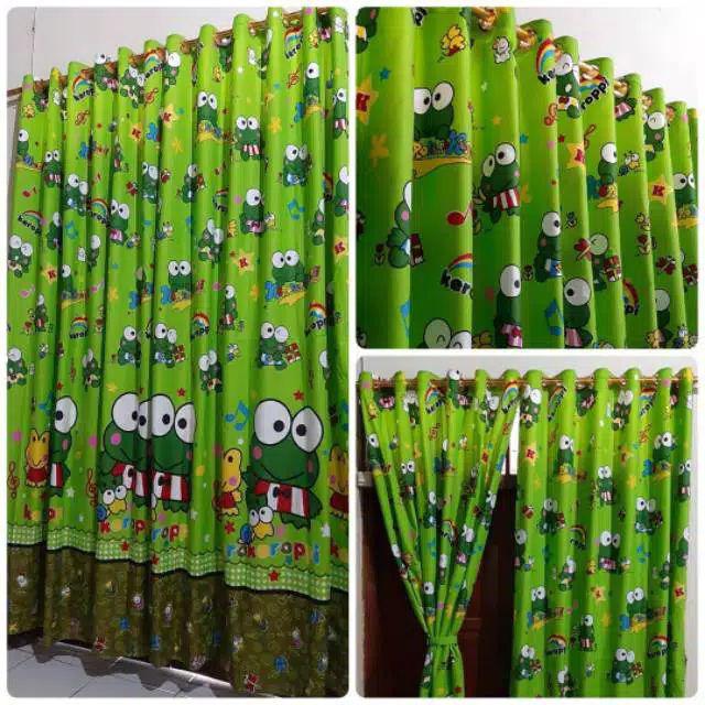 Gorden Tirai Motif Karakter Keropi Singing Smokering ( 1 Kg Muat 4 Pcs )