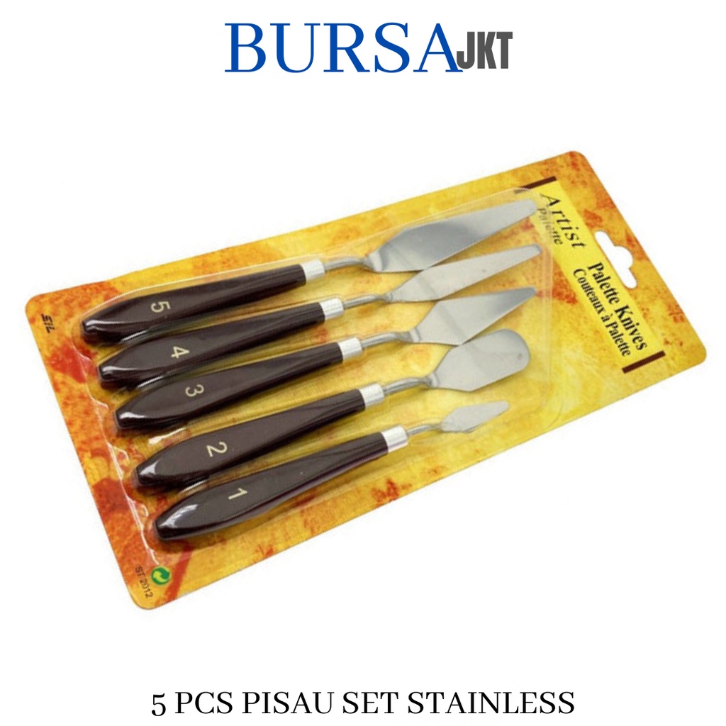 PALETTE KNIFE SET 5 PC SPATULA PERATA DEKORASI KUE CAKE ART PALET PAINTING