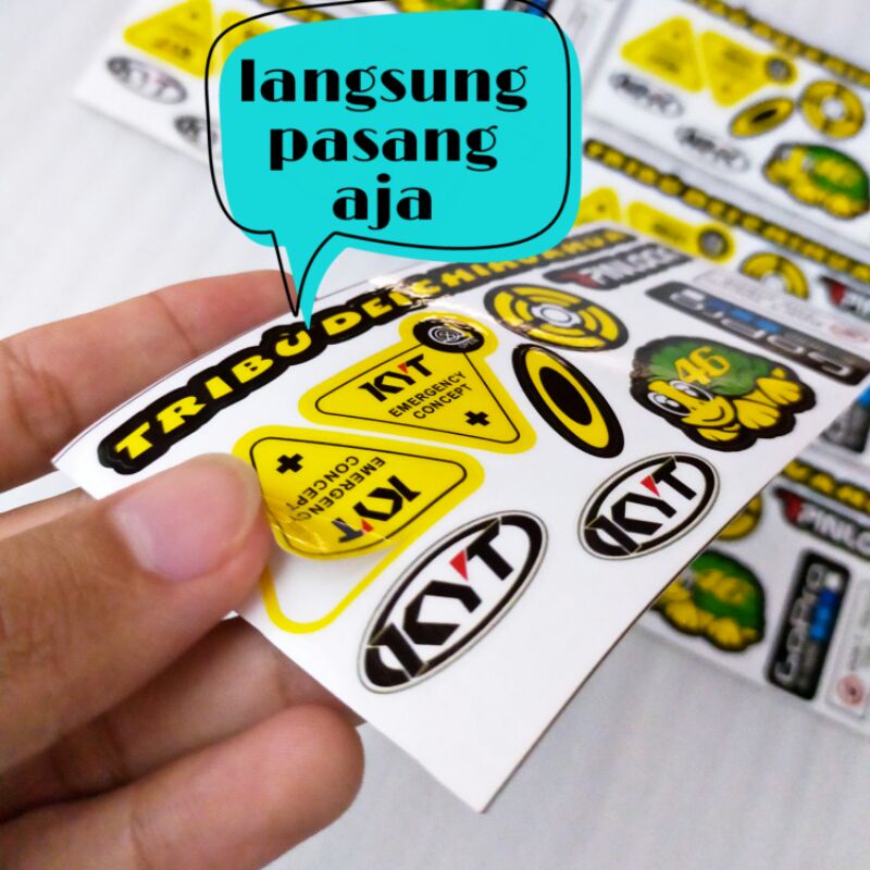 STICKER PRINTCUTT WARNING VISOR KACA HELEM HELM KYT