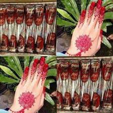 Paket Henna + Cetakan Tangan Henna Golecha Merah Cherry Original Ecer