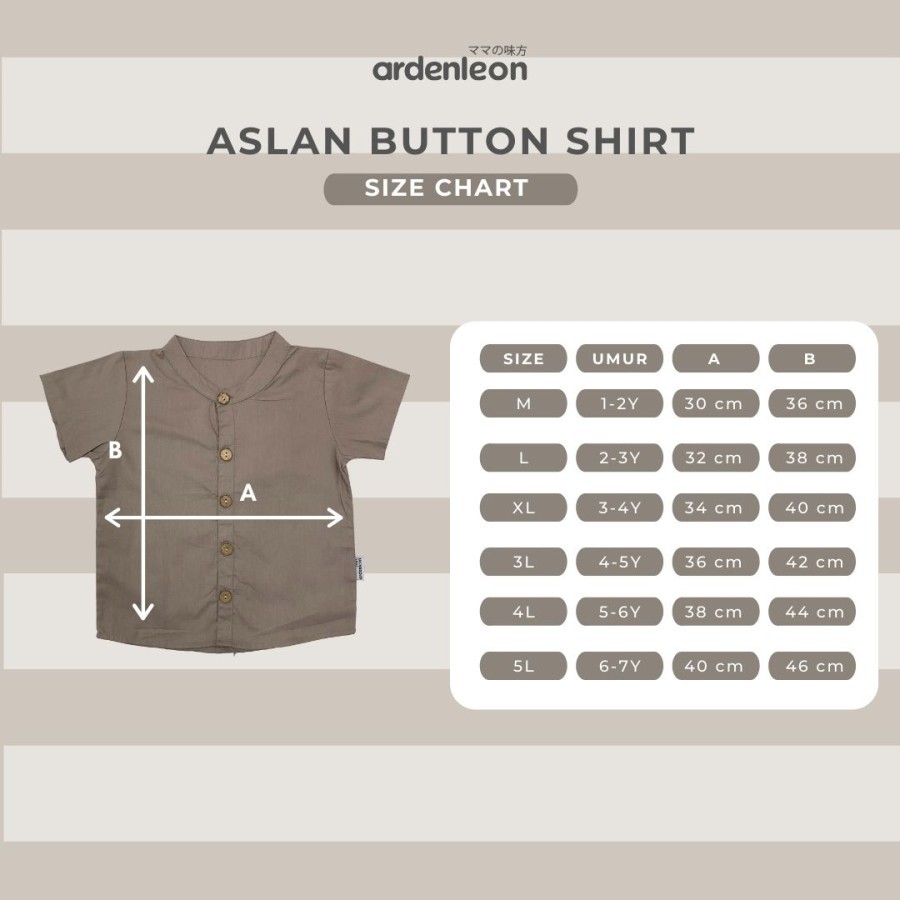 ARDENLEON Boys Aslan Button Shirt Atasan Anak