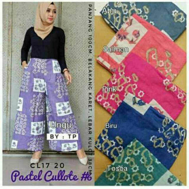 Pastel Cullotes Pants Celana Kulot Panjang Palazo Batik Motif Ethnic Daily Soft Ootd Bawahan Murah