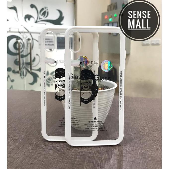 CASE TRANSPARAN GLASS IPHONE XS MAX ORIGINAL SENSE FRESH SERIES - Hitam