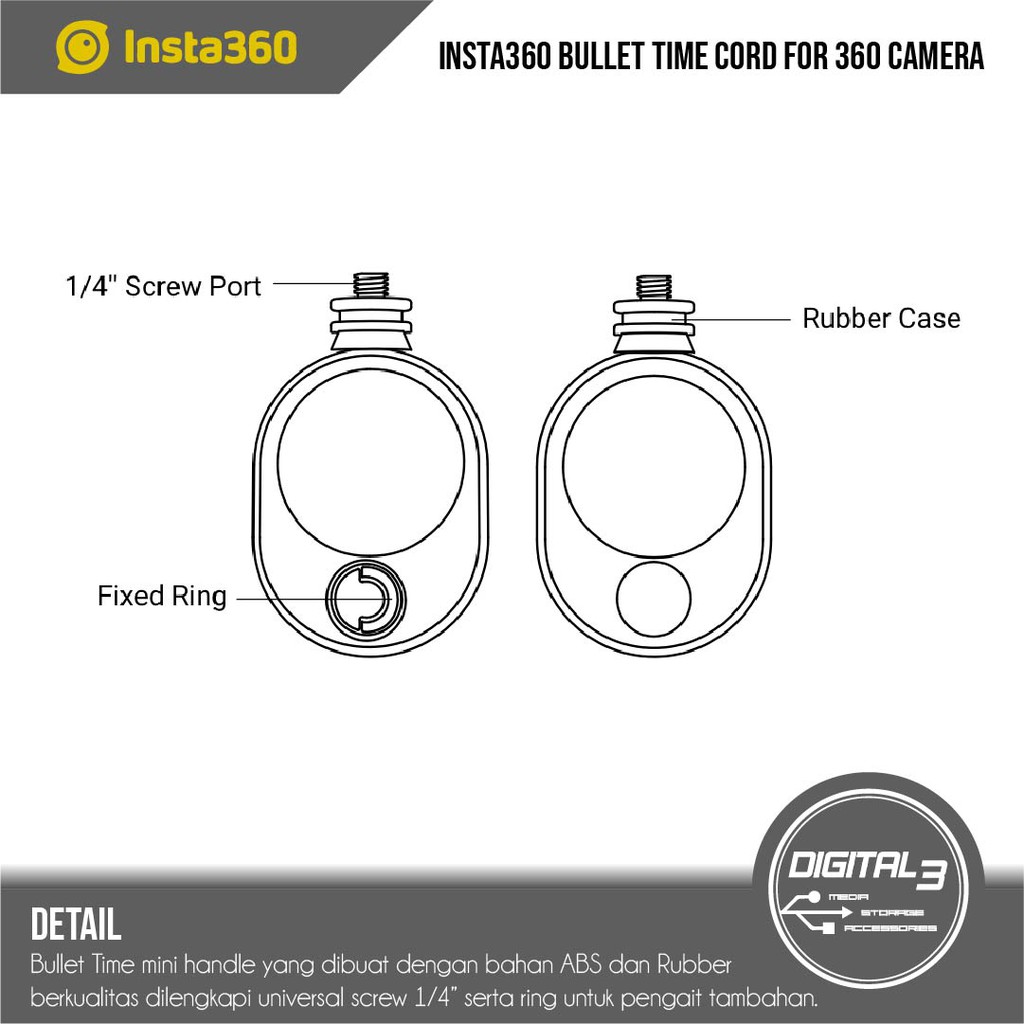 Jual Insta360 Bullet Time Cord For Insta 360 ONE X2 / ONE R /ONE X / ONE   Shopee Indonesia