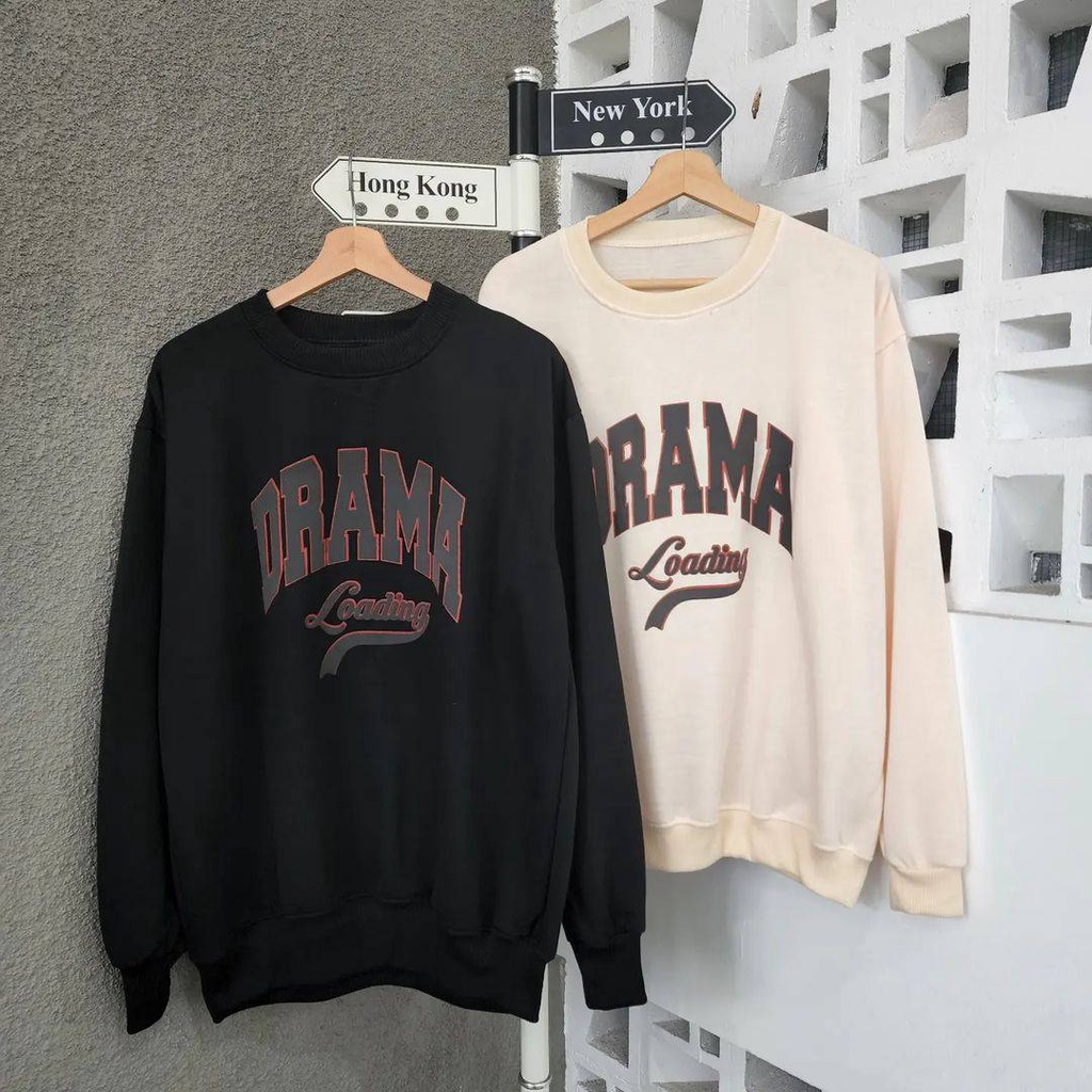 DRAMA LOADING 2XL BIGSIZE JUMBO Sweater Crewneck Oblong Oversize Pria Atasan Outerwear Fashion Terkini OOTD Casual Outfit Keren Terbaru