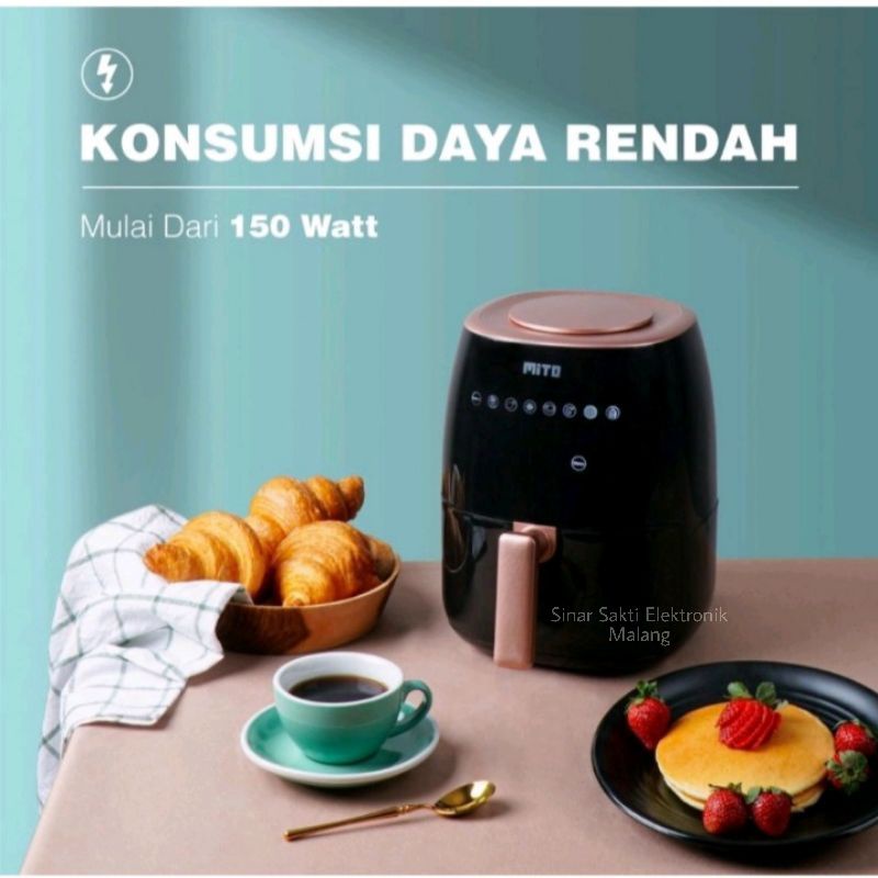 Digital Air Fryer Mito Mitochiba AF 2 AF2 3 Liter Low Watt - Air Fryer Mito Murah