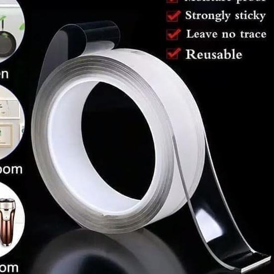 

❂ DOUBLE TAPE BENING TRANSPARANT SELOTIP / PEREKAT ISOLASI - PANJANG 2M ❉