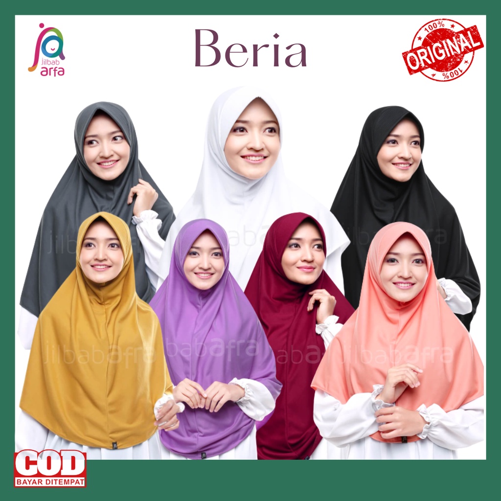 Bergo beria jilbab afra ready stock - Jilbab Instant - Jilbab Bergo - Hijab Bergo panjang