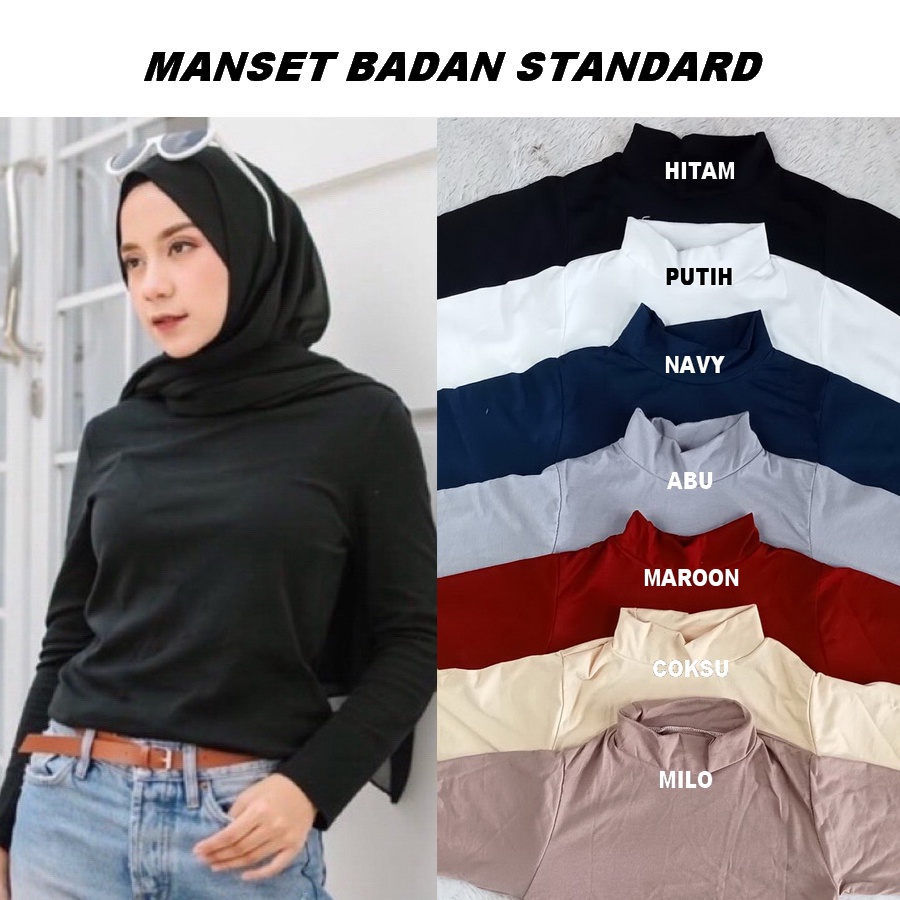 Manset Badan Kaos Lengan Panjang  Turtleneck Premium