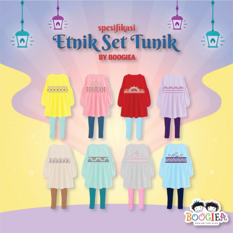 Etnik Set Tunik setelan anak Boogiea size 4-12