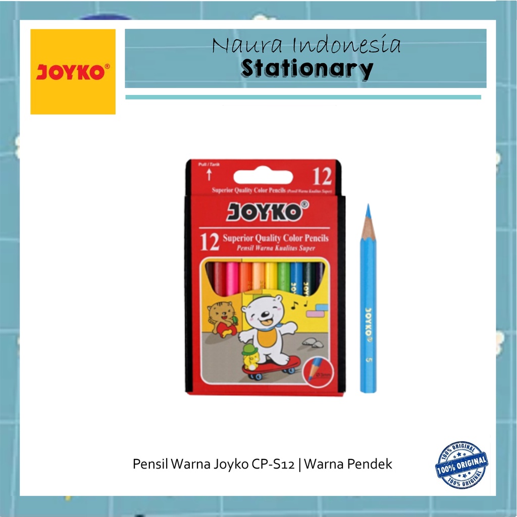 

PENSIL WARNA JOYKO CP-S12 | PENSIL WARNA JOYKO 12 WARNA PENDEK