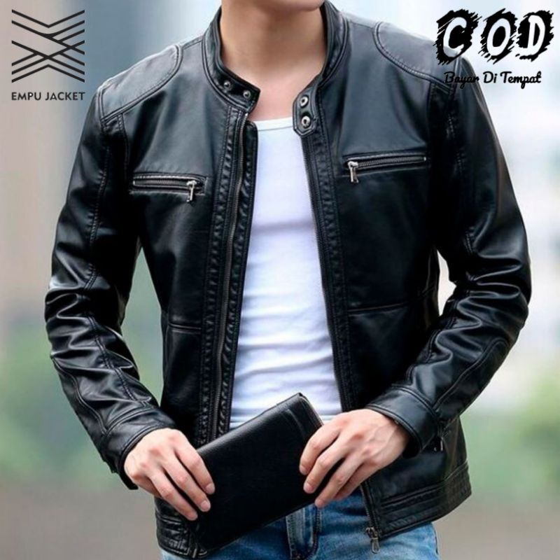 EMP X JAN Jaket Kulit Sintetis Casual Pria Jaket Semi Kulit Cowok Style Korea / Jaket Ariel / Jaket 