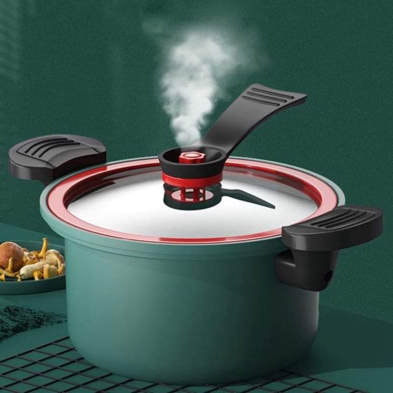 Panci Presto Daging Tulang Lunak Ikan serbaguna 3,5 Liter 5 liter 22cm 24cm Teflon Pressure cooker micro Anti Lengket Import