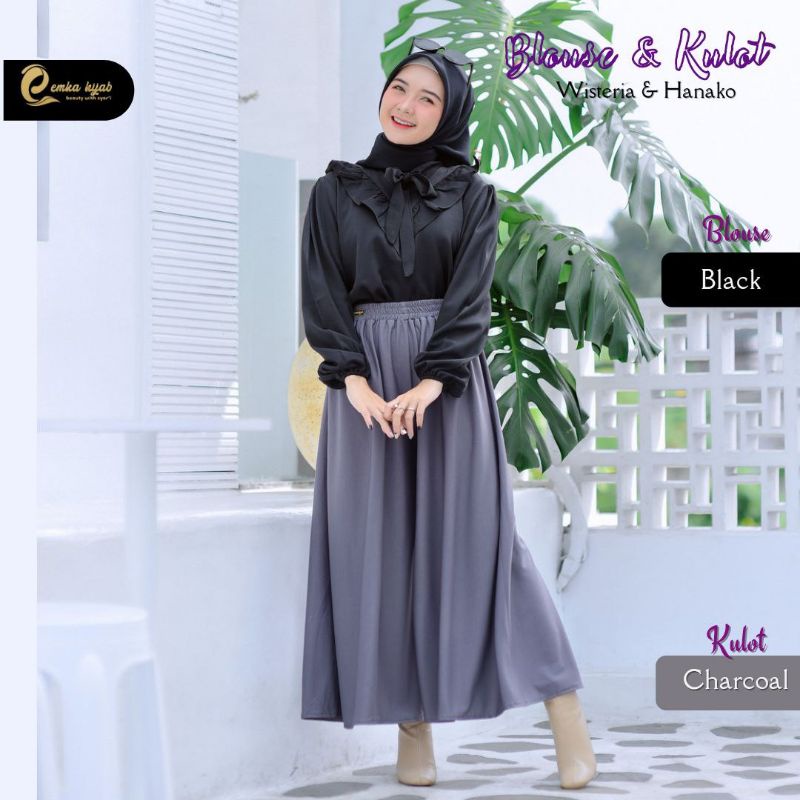 Blouse wisteria/kulot hanako by EMKAHIJAB//READY STOK