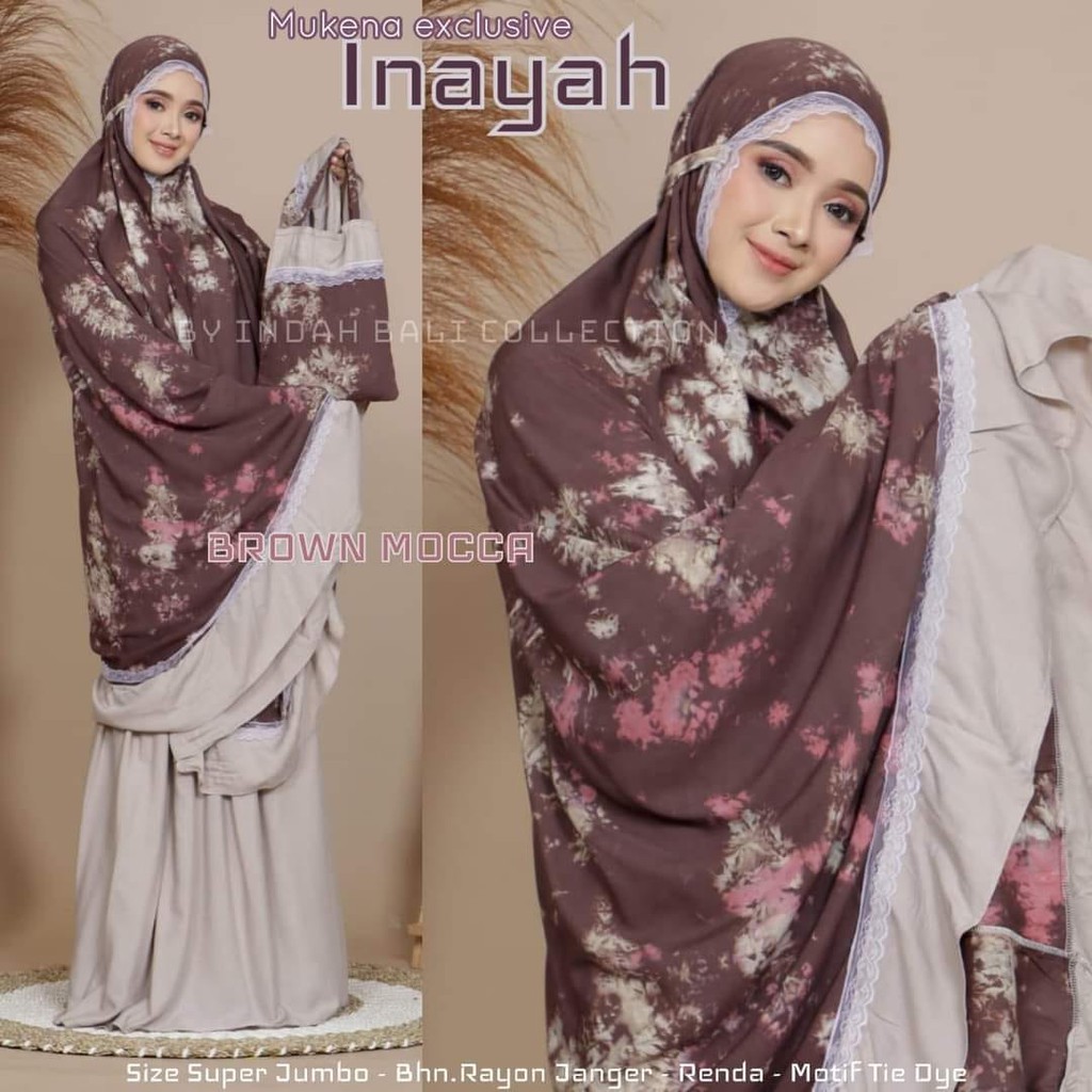 Mukena Bali Smoke Renda Inayah Super Jumbo