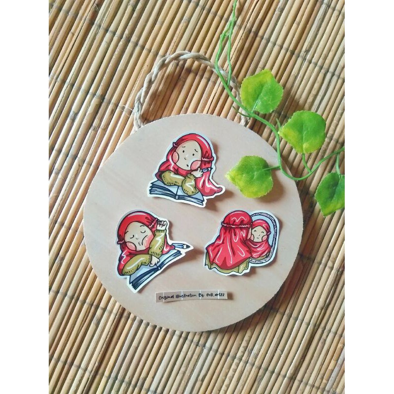 

Sticker waterproof satuan cute hijab girl by @ell_art22