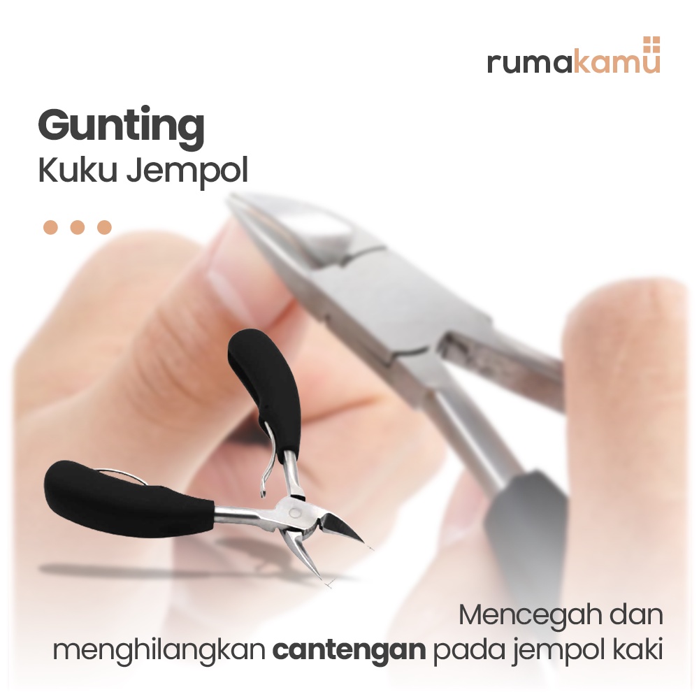 Gunting Kuku Kaki Miring Anti Cantengan Jempol Kaki Toe Nail Clipper Stainless Steel