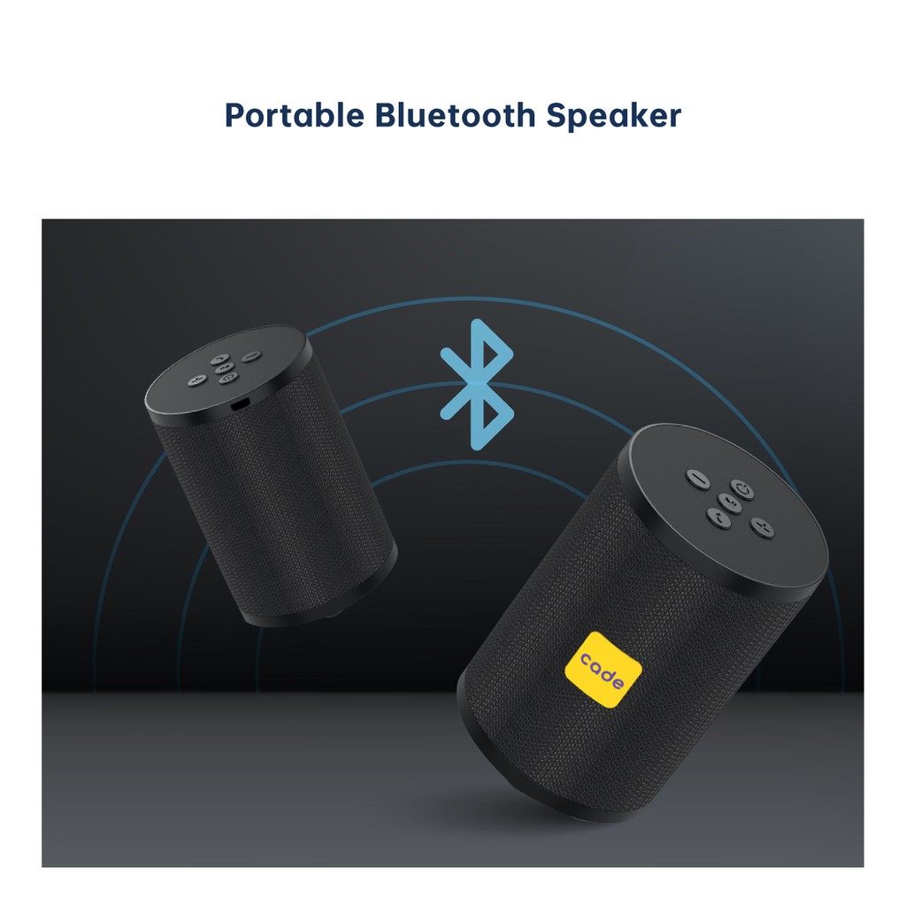 CADE Speaker Bluetooth Portable Wireless Super Bass Mini Stereo Original Garansi Resmi CA-SB01-4