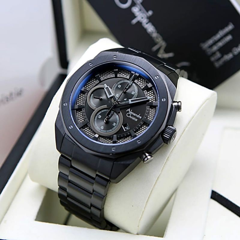 JAM TANGAN PRIA ALEXANDRE CHRISTIE AC 6611 BLACK AC 6611 ORIGINAL