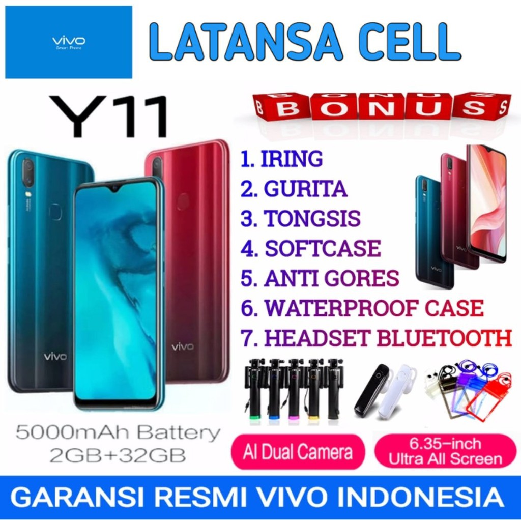 Vivo Y11 Ram 2/32 Gb Garansi Resmi Vivo Indonesia - Biru