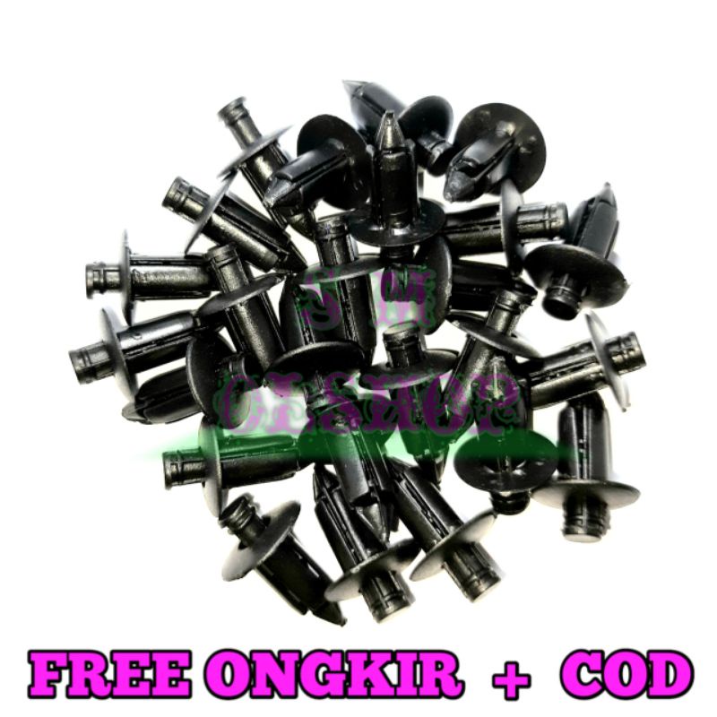 8 Klip Rivet Beat 7mm Klip Rivet Motor Beat Klip Body Rivet Plastik Rivet Plastik Motor Honda Beat 7mm