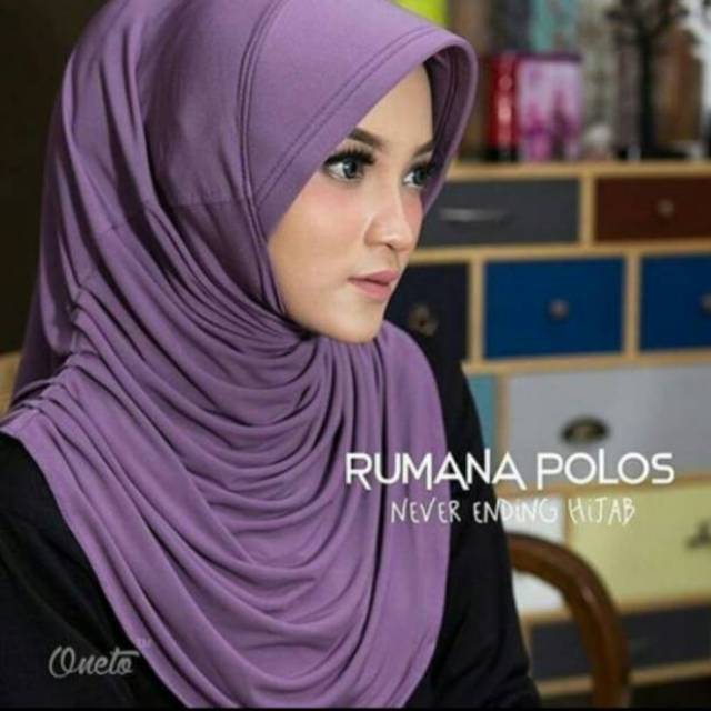 Jilbab Rumpol Instant Rumana Polos ORI Oneto