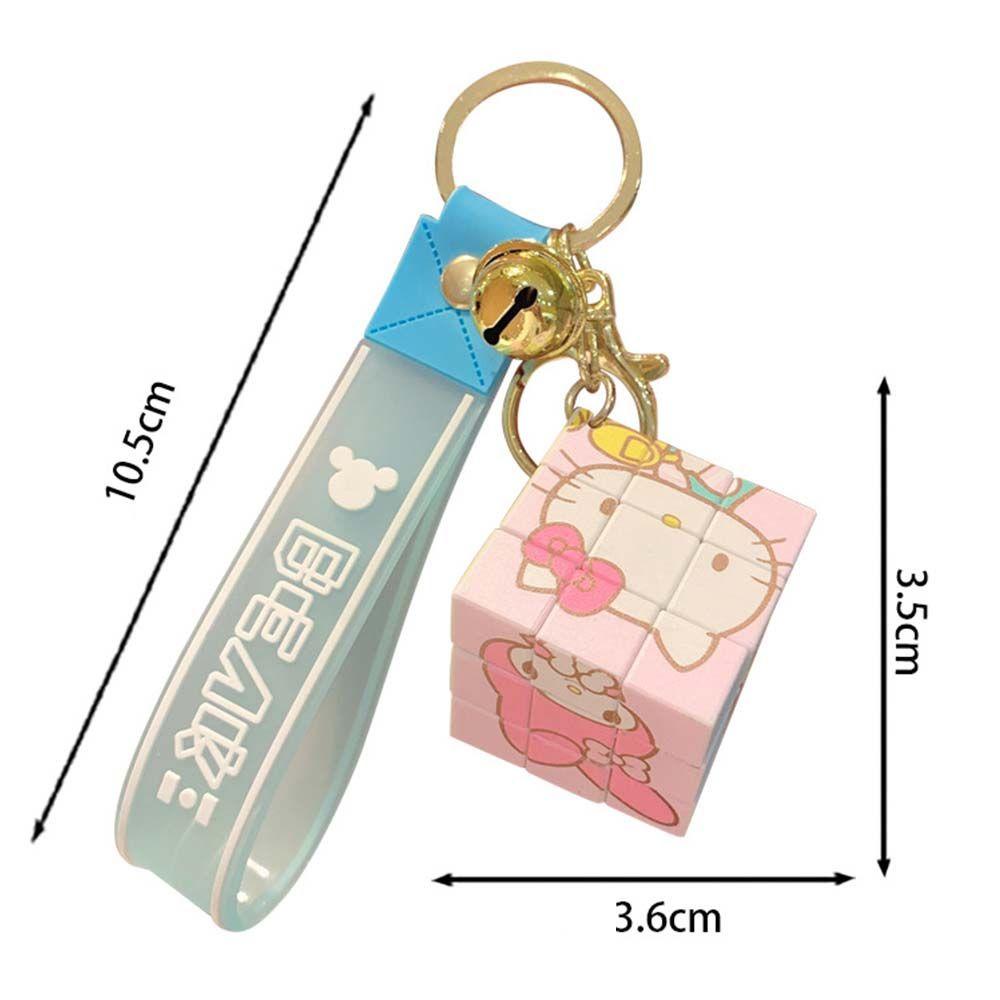 Mxbeauty Kartun Gantungan Kunci Silikon Indah Kuromi Kitty Kucing Liontin Gadis Hadiah Ransel Aksesori Anime Keychain