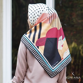  KERUDUNG  SCARF VOAL SEGI EMPAT KUN ANA MOTIF AZIZAH 