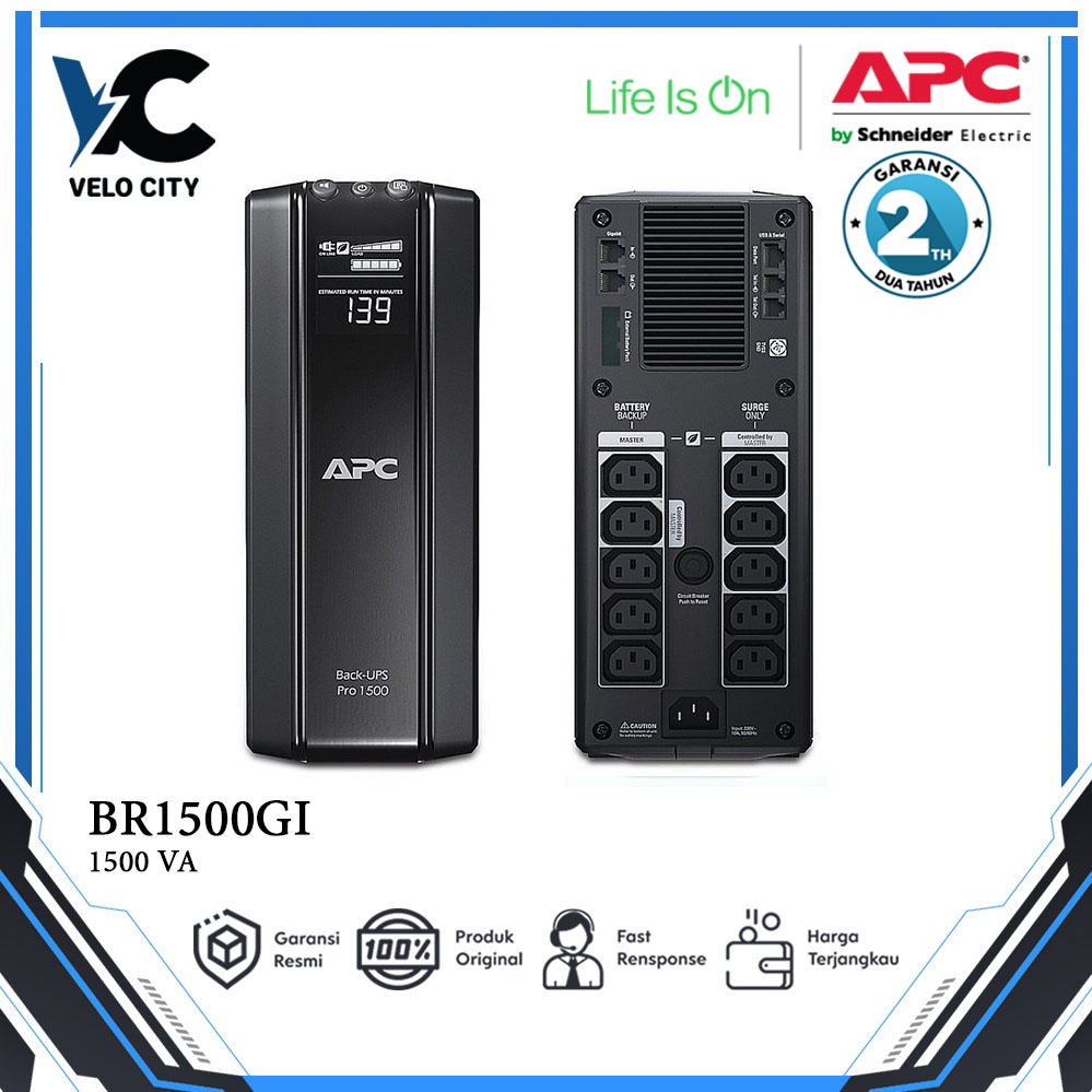 APC Power-Saving Back UPS Pro 1500 230VA BR1500GI - Garansi Resmi 2 Tahun