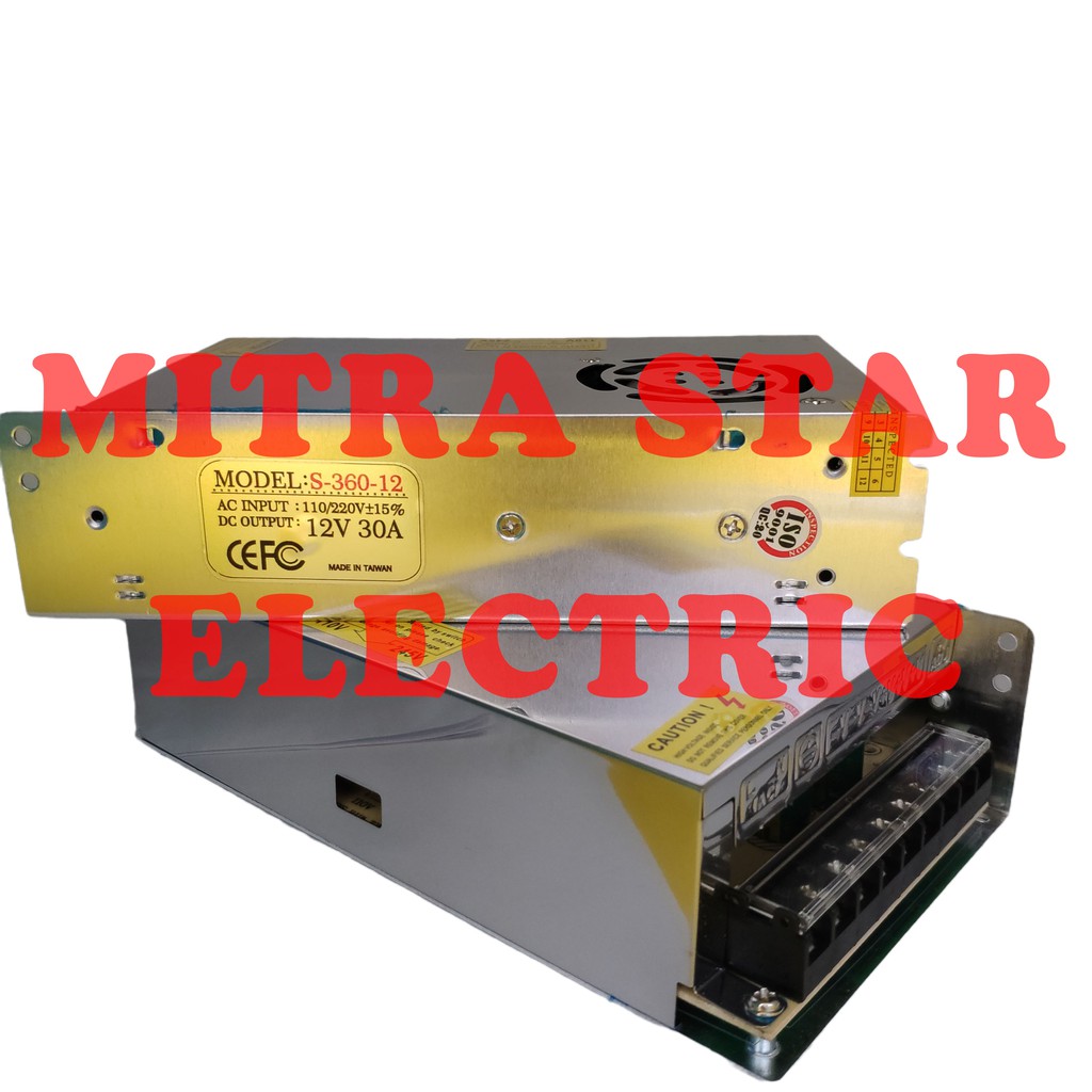 Power Supply 12v 30a + Fan Murni / Power Supply SPW 360-12 + Fan