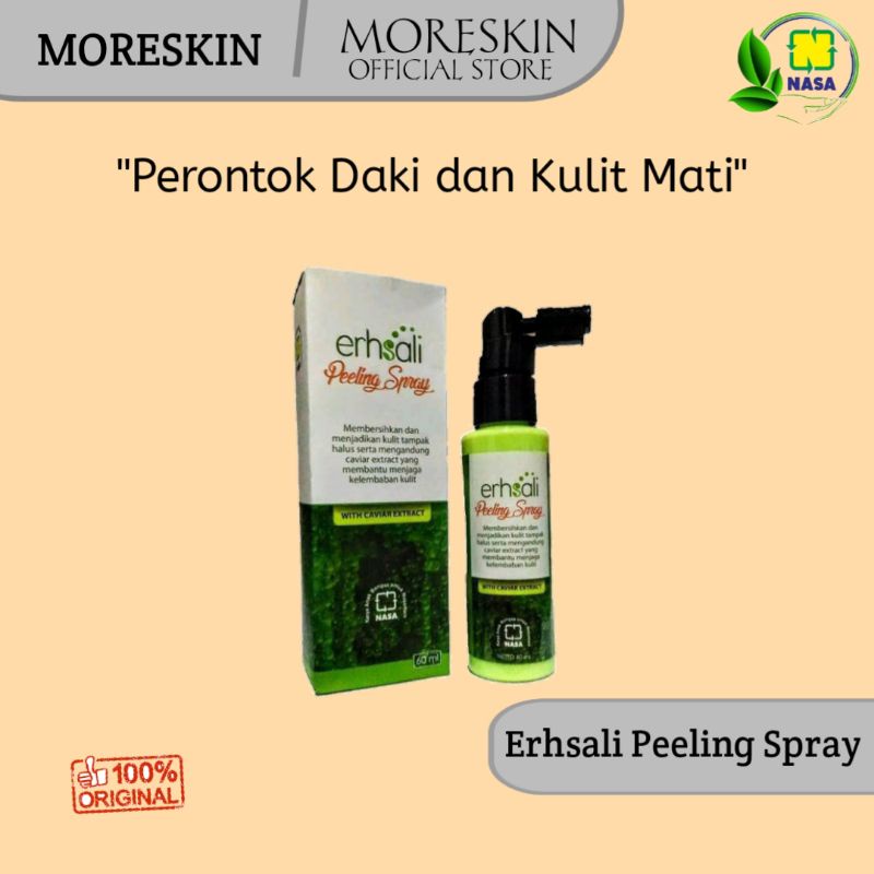 Erhsali Peeling Spray Wajah / Badan Nasa 60 ml - Scrub Perontok Daki dan Kulit Mati Ampuh BPOM