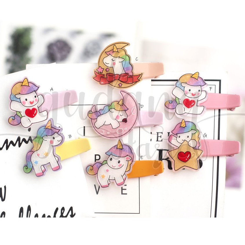 Jepit Rambut Sweet Unicorn Hairclip Kuda Poni Imut GH 201052